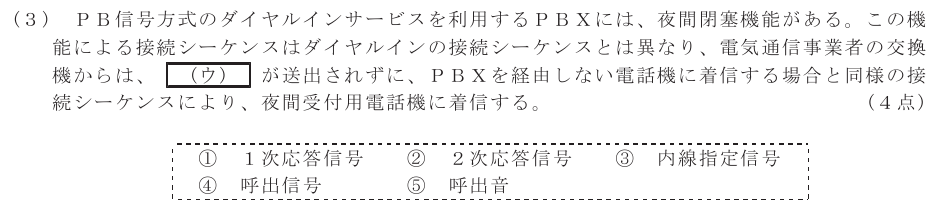 令和６年度 第１回 第一級アナログ通信 技術及び理論 第1問(3)の試験問題原本画像