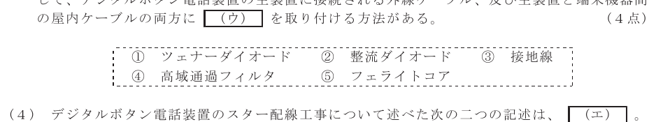 令和６年度 第１回 第一級アナログ通信 技術及び理論 第4問(3)の試験問題原本画像