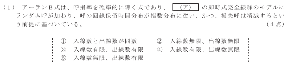 令和６年度 第２回 第一級アナログ通信 技術及び理論 第3問(1)の試験問題原本画像