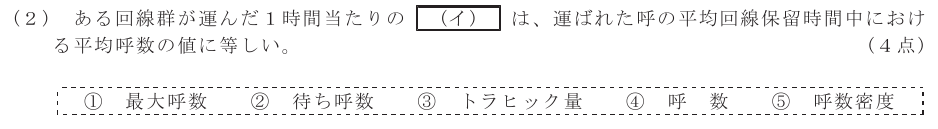 令和７年度 第１回 第一級アナログ通信 技術及び理論 第3問(2)の試験問題原本画像