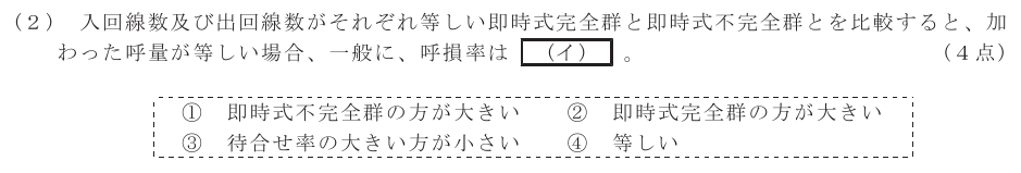 令和７年度 第２回 第一級アナログ通信 技術及び理論 第3問(2)の試験問題原本画像
