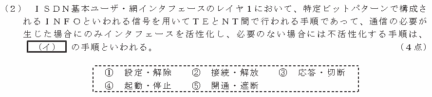 令和８年度 第１回 第一級アナログ通信 技術及び理論 第2問(2)の試験問題原本画像