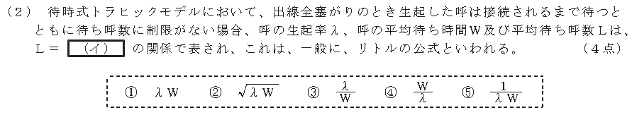 令和８年度 第１回 第一級アナログ通信 技術及び理論 第3問(2)の試験問題原本画像