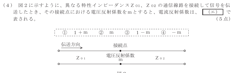 令和４年度 第２回 第一級アナログ通信 第4問(4)の試験問題原本画像