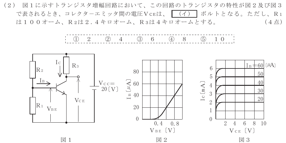 令和６年度 第１回 第一級アナログ通信 第2問(2)の試験問題原本画像