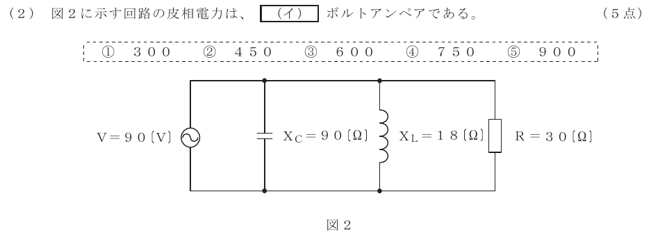 令和６年度 第２回 第一級アナログ通信 第1問(2)の試験問題原本画像