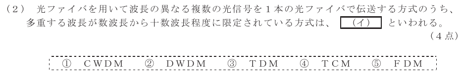 令和７年度 第１回 第一級アナログ通信 第5問(2)の試験問題原本画像