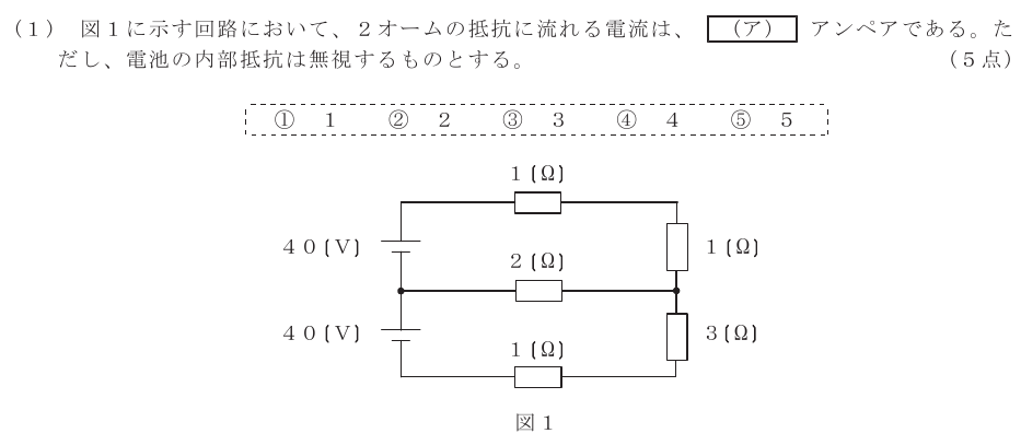 令和７年度 第２回 第一級アナログ通信 第１問(１)の試験問題原本画像