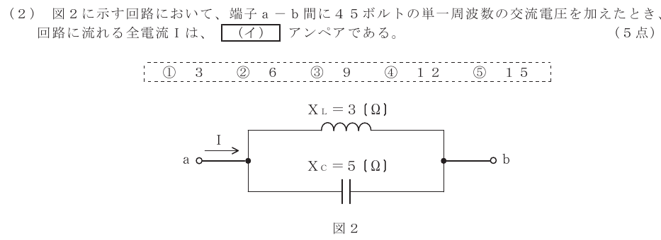 令和７年度 第２回 第一級アナログ通信 第１問(２)の試験問題原本画像