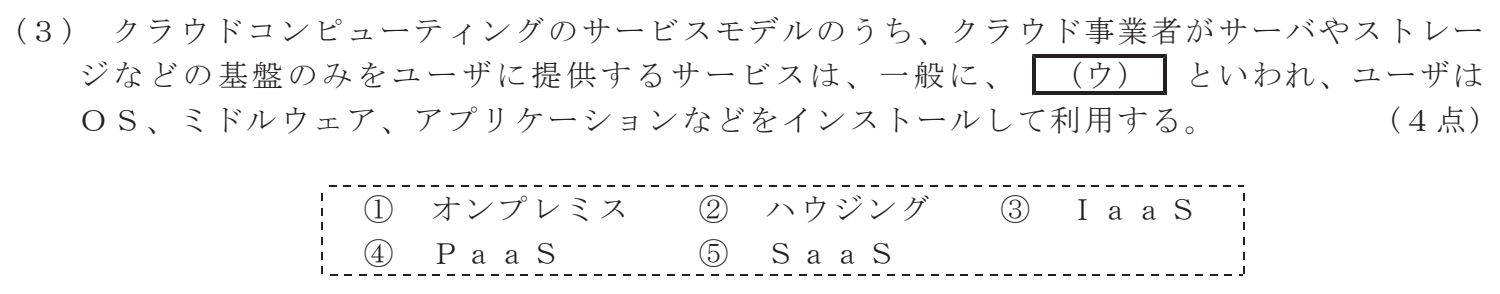 令和４年度 第２回 第一級デジタル通信 技術及び理論 第2問(3)の試験問題原本画像