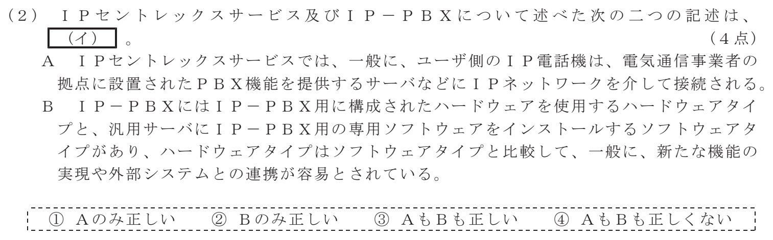 令和５年度 第２回 第一級デジタル通信 技術及び理論 第1問(2)の試験問題原本画像