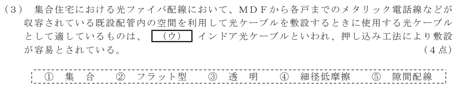 令和５年度 第２回 第一級デジタル通信 技術及び理論 第5問(3)の試験問題原本画像