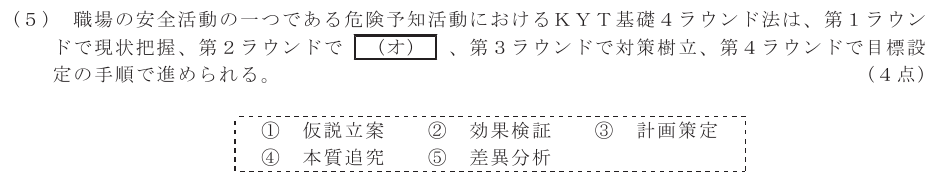 令和７年度 第１回 第一級デジタル通信 技術及び理論 第5問(5)の試験問題原本画像