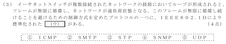 令和７年度 第２回 第一級デジタル通信 技術及び理論 第5問(3)の試験問題原本画像