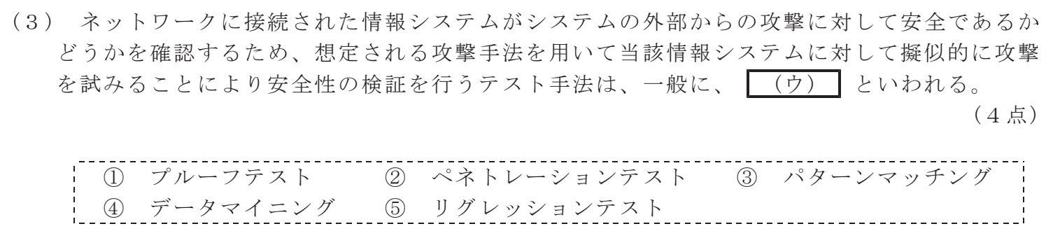 令和８年度 第１回 第一級デジタル通信 技術及び理論 第3問(3)の試験問題原本画像