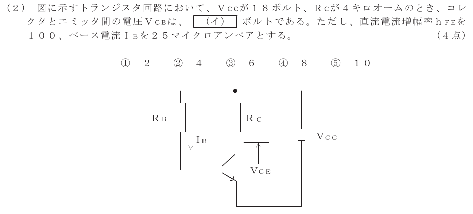 令和３年度 第１回 第一級デジタル通信 基礎 第2問(2)の試験問題原本画像