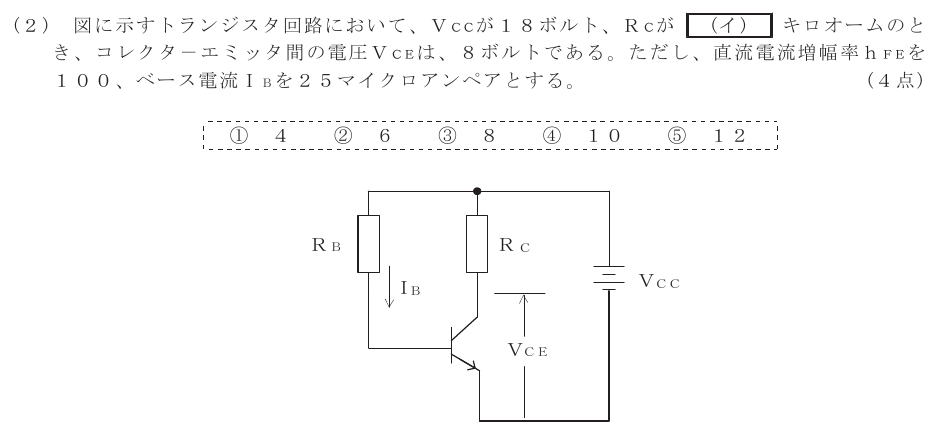 令和５年度 第１回 第一級デジタル通信 第2問(2)の試験問題原本画像