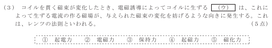 令和５年度 第２回 第一級デジタル通信 第1問(3)の試験問題原本画像