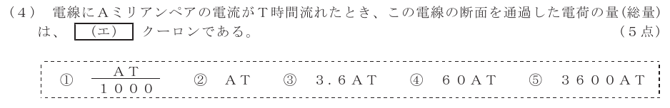 令和６年度 第１回 第一級デジタル通信 第1問(4)の試験問題原本画像