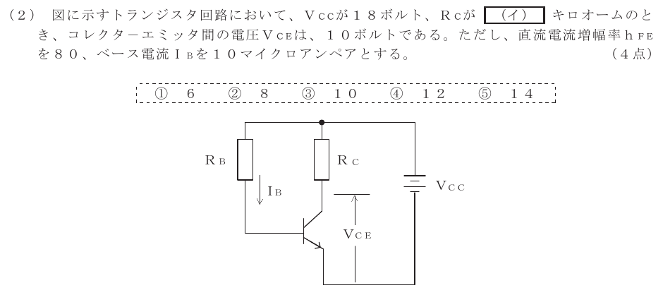 令和６年度 第１回 第一級デジタル通信 第2問(2)の試験問題原本画像