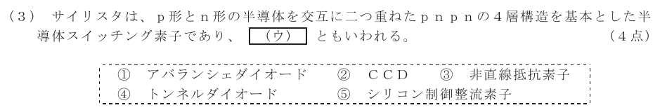 令和６年度 第１回 第一級デジタル通信 第2問(3)の試験問題原本画像