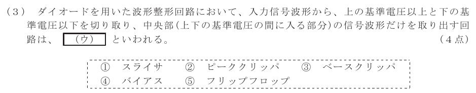 令和６年度 第２回 第一級デジタル通信 第2問(3)の試験問題原本画像