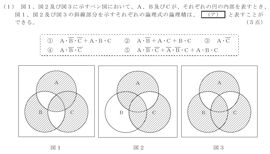 令和７年度 第１回 第一級デジタル通信 第3問(1)の試験問題原本画像