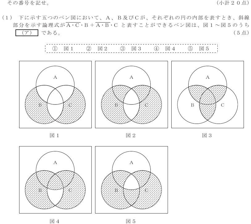 令和７年度 第２回 第一級デジタル通信 第３問(１)の試験問題原本画像