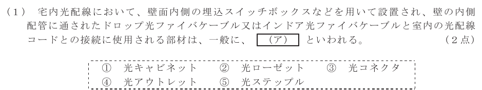 令和４年度 第１回 総合通信 技術及び理論 第10問(1)の試験問題原本画像