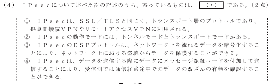 令和６年度 第２回 総合通信 技術及び理論 第6問(4)の試験問題原本画像