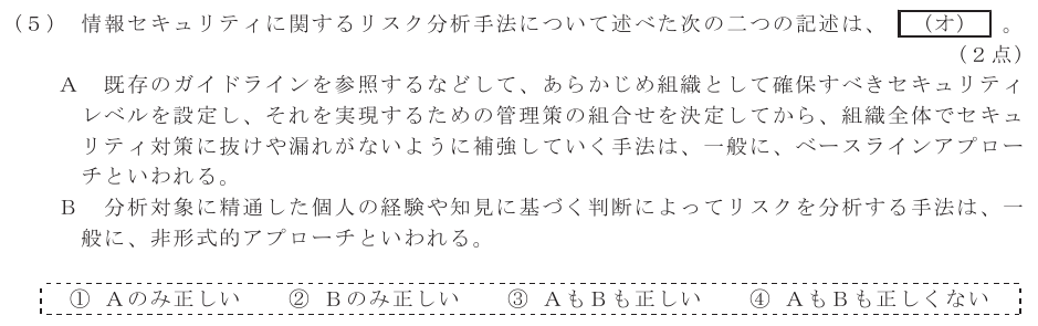 令和６年度 第２回 総合通信 技術及び理論 第6問(5)の試験問題原本画像