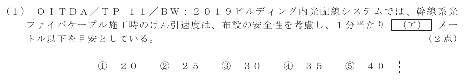 令和６年度 第２回 総合通信 技術及び理論 第9問(1)の試験問題原本画像