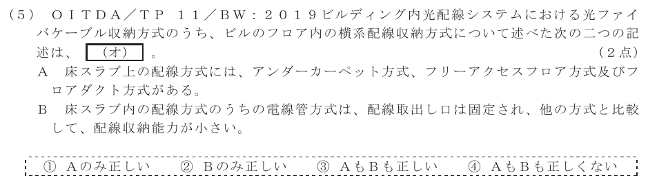 令和７年度 第１回 総合通信 技術及び理論 第8問(5)の試験問題原本画像