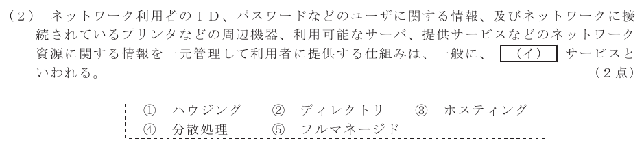 令和７年度 第２回 総合通信 技術及び理論 第6問(2)の試験問題原本画像