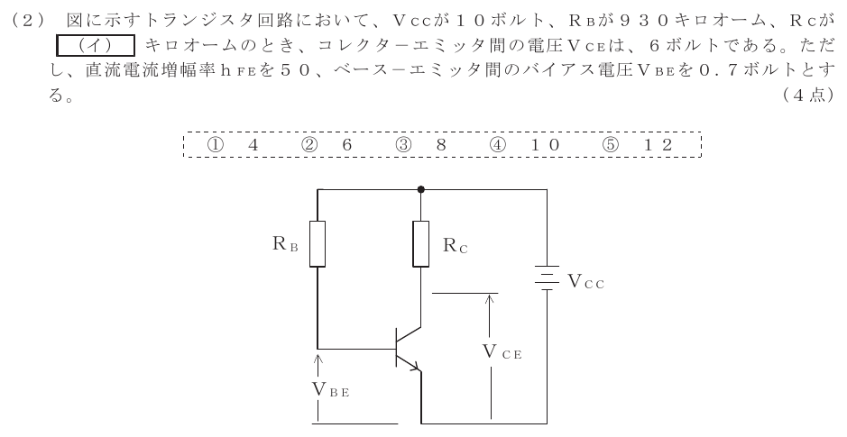令和３年度 第１回 総合通信 基礎 第2問(2)の試験問題原本画像