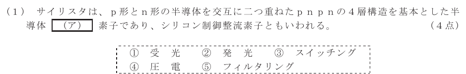 令和３年度 第２回 総合通信 第2問(1)の試験問題原本画像