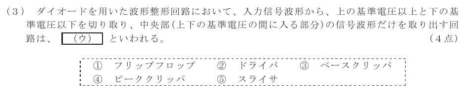令和４年度 第１回 総合通信 第2問(3)の試験問題原本画像