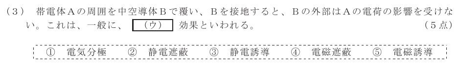 令和５年度 第１回 総合通信 第1問(3)の試験問題原本画像