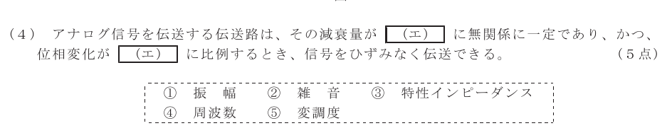 令和６年度 第１回 総合通信 第4問(4)の試験問題原本画像