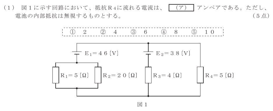 令和８年度 第１回 総合通信 第１問(１)の試験問題原本画像